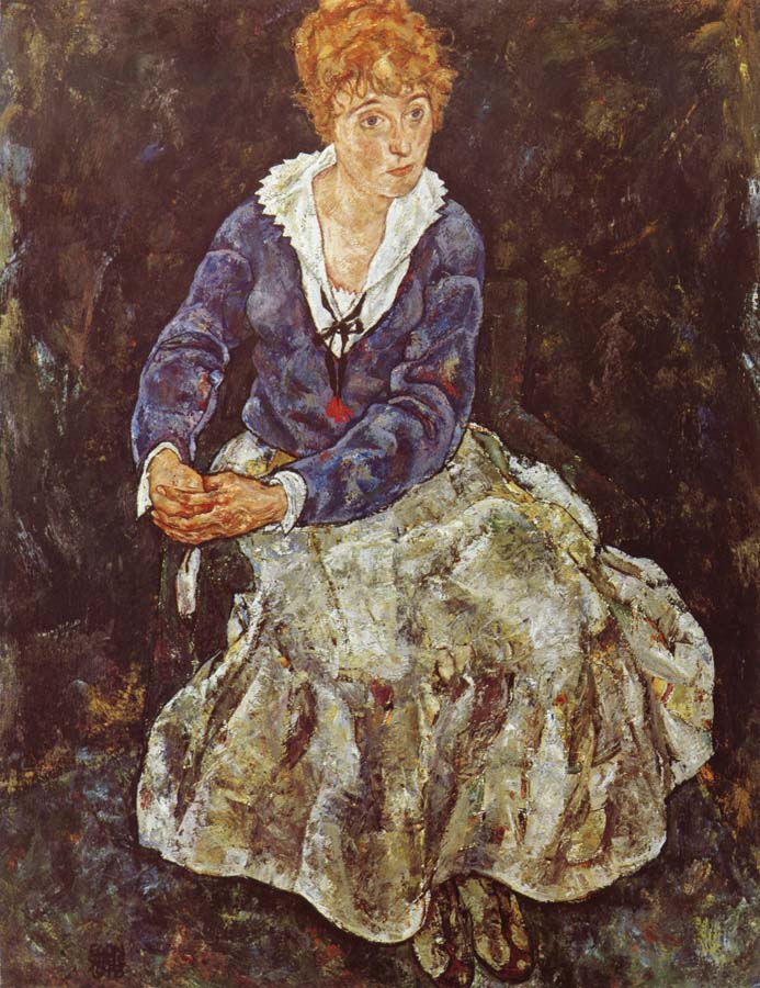 Egon Schiele Portrait of Edith Schiele Seated